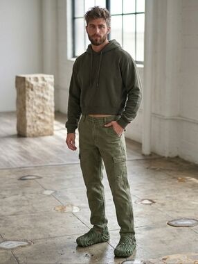 Mens Sasquatch PVC Sandals Slides Olive Green Size 12  Water Shoes NWT